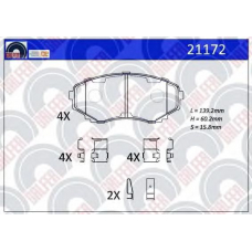 21172 GALFER Комплект тормозных колодок, дисковый тормоз