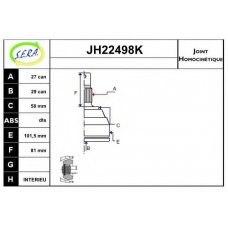 JH22498K SERA Шарнирный комплект, приводной вал