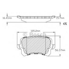 F 03B 150 403 BOSCH Комплект тормозных колодок, дисковый тормоз