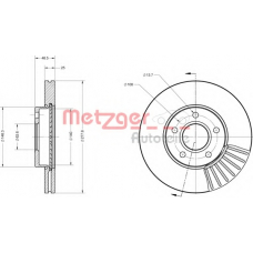 6110070 METZGER Тормозной диск