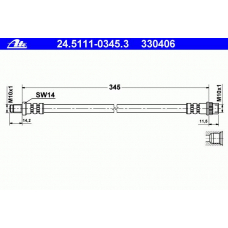 24.5111-0345.3 ATE Тормозной шланг