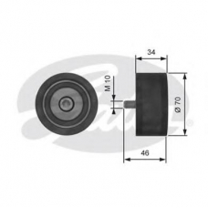 T42159 GATES Паразитный / ведущий ролик, зубчатый ремень