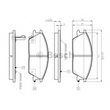 0 986 TB2 115 BOSCH Комплект тормозных колодок, дисковый тормоз