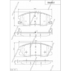 D360O15 NPS Комплект тормозных колодок, дисковый тормоз