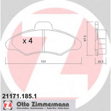 21171.185.1 ZIMMERMANN Комплект тормозных колодок, дисковый тормоз