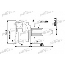 PCV1306 PATRON Шарнирный комплект, приводной вал