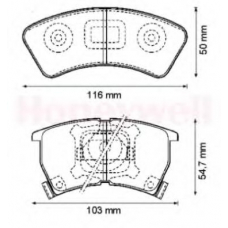 572239B BENDIX Комплект тормозных колодок, дисковый тормоз