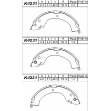 K4231 ASIMCO Комплект тормозных колодок