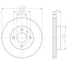 8DD 355 101-871 HELLA Тормозной диск