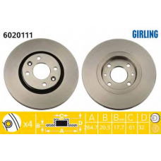6020111 GIRLING Тормозной диск