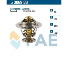 5306983 FAE Термостат, охлаждающая жидкость