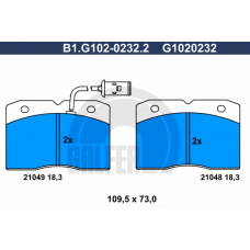 B1.G102-0232.2 GALFER Комплект тормозных колодок, дисковый тормоз