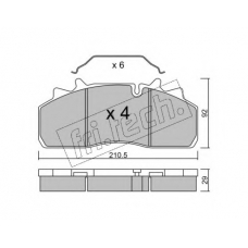 947.0 fri.tech. Комплект тормозных колодок, дисковый тормоз