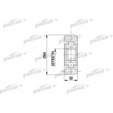 PCV3004 PATRON Шарнирный комплект, приводной вал