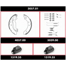 3057.01 REMSA Комплект тормозов, барабанный тормозной механизм