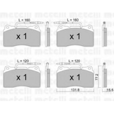 22-0288-3 METELLI Комплект тормозных колодок, дисковый тормоз