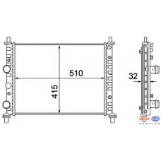 8MK 376 781-101 HELLA Радиатор, охлаждение двигателя