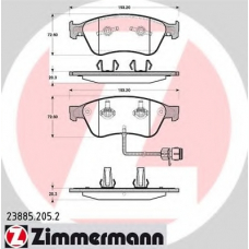 23885.205.2 ZIMMERMANN Комплект тормозных колодок, дисковый тормоз