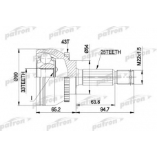 PCV5052 PATRON Шарнирный комплект, приводной вал