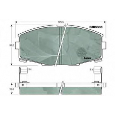 GDB880 TRW Комплект тормозных колодок, дисковый тормоз