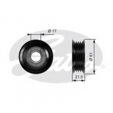 T36055 GATES Паразитный / ведущий ролик, поликлиновой ремень