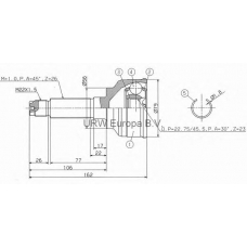 MS412H0 URW Шарнирный комплект, приводной вал