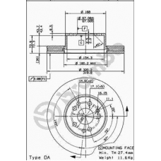 09.5704.20 BREMBO Тормозной диск