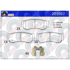 201037 GALFER Комплект тормозных колодок, дисковый тормоз