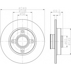 8DD 355 116-431 HELLA Тормозной диск