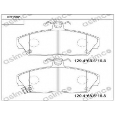 KD1502 ASIMCO Комплект тормозных колодок, дисковый тормоз