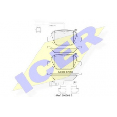182037 ICER Комплект тормозных колодок, дисковый тормоз