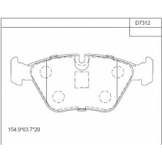 KD7312 ASIMCO Комплект тормозных колодок, дисковый тормоз