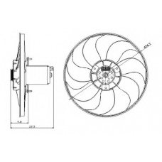 47404 NRF Вентилятор, охлаждение двигателя