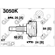 3050K GLO Шарнирный комплект, приводной вал