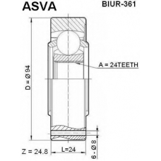 BIUR-361 ASVA Шарнирный комплект, приводной вал