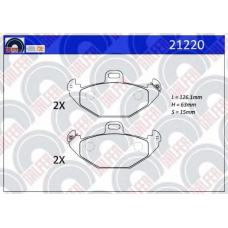 21220 GALFER Комплект тормозных колодок, дисковый тормоз