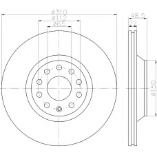 8DD 355 112-121 HELLA Тормозной диск