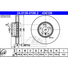 24.0136-0106.2 ATE Тормозной диск