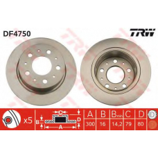 DF4750 TRW Тормозной диск