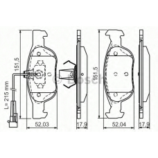 0 986 495 002 BOSCH Комплект тормозных колодок, дисковый тормоз