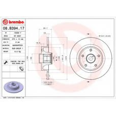 08.B394.17 BREMBO Тормозной диск