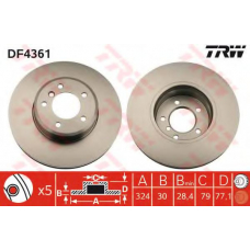 DF4361 TRW Тормозной диск