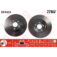 DF4424 TRW Тормозной диск