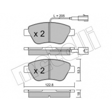 22-0321-3 METELLI Комплект тормозных колодок, дисковый тормоз