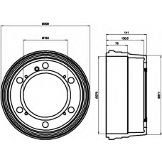 8DT 355 301-661 HELLA Тормозной барабан