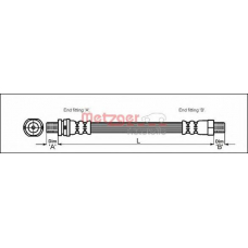 4112507 METZGER Тормозной шланг