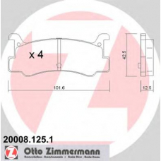 20008.125.1 ZIMMERMANN Комплект тормозных колодок, дисковый тормоз
