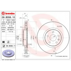 09.B358.10 BREMBO Тормозной диск