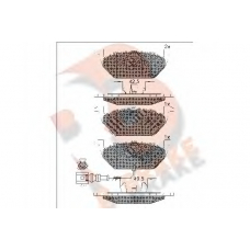 RB1349 R BRAKE Комплект тормозных колодок, дисковый тормоз