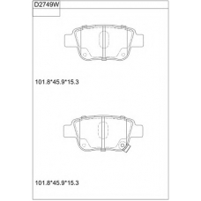 KD2749W ASIMCO Комплект тормозных колодок, дисковый тормоз